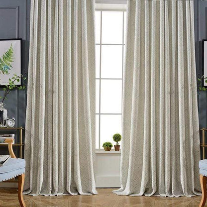 Heavy White Patterned Curtain